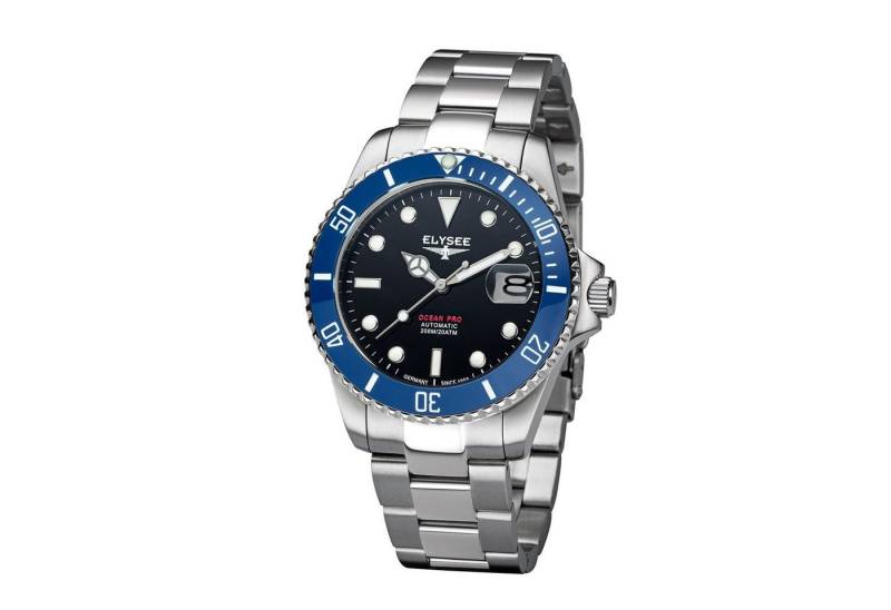 Elysee Automatikuhr OCEAN PRO CERAMIC Herrenuhr 40mm, lumineszierende Zeiger und -Indizes, Datumsanzeige von Elysee