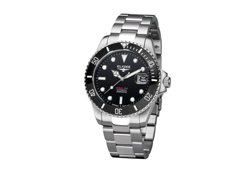 Elysee Automatikuhr OCEAN PRO CERAMIC Herrenuhr 40mm, lumineszierende Zeiger und -Indizes, Datumsanzeige von Elysee
