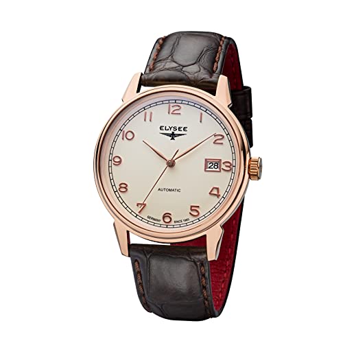 Elysee Herrenuhr Vintage Master Automatic 40 5 ATM Herren Datumsanzeige Rosegold 80559, 80560, 80595, 80562, 80558, 80596 von Elysee