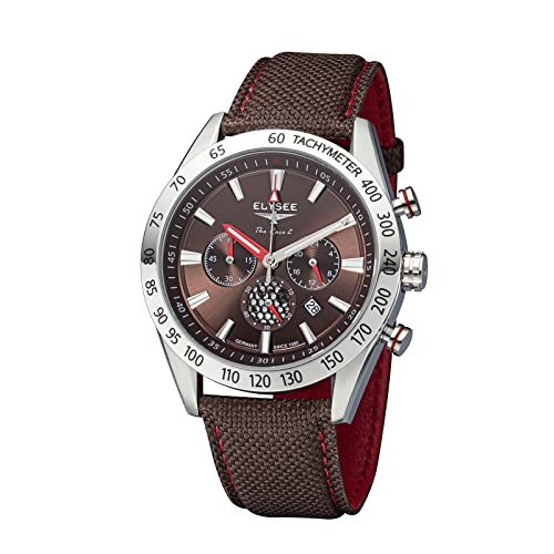 Elysee Herrenuhr The Race 2 43 Canvas 5 ATM saphirbeschichtet Herren braun von Elysee