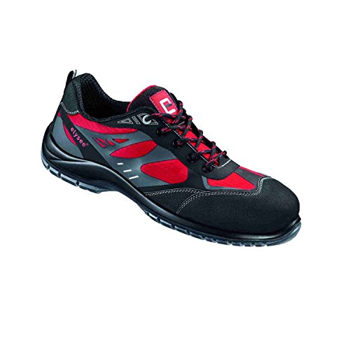 S1P Sicherheitsschuhe Sicherheitshalbschuhe Tronto schwarz, rot abgesetzt Gr. 44 von Elysee