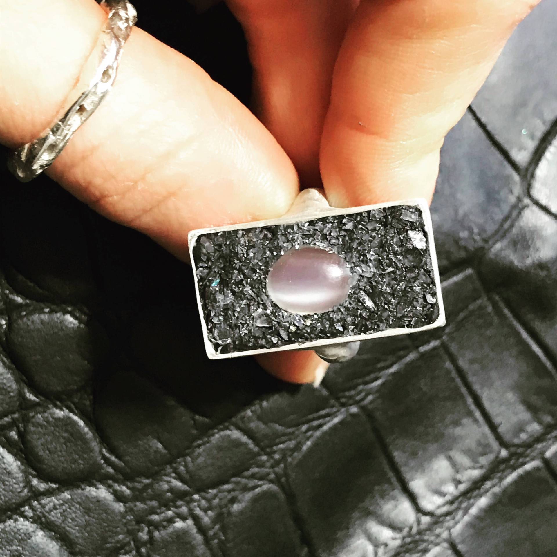 Mondstein Ring/Himmelskörper Schmuck Aus Beton Mondstein Ring/Himmelskörper Schmuck Aus Beton von ElysianBijoux