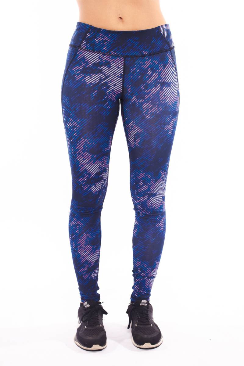 Blau & Lila Gestreifte Leggings von Elytsstyle