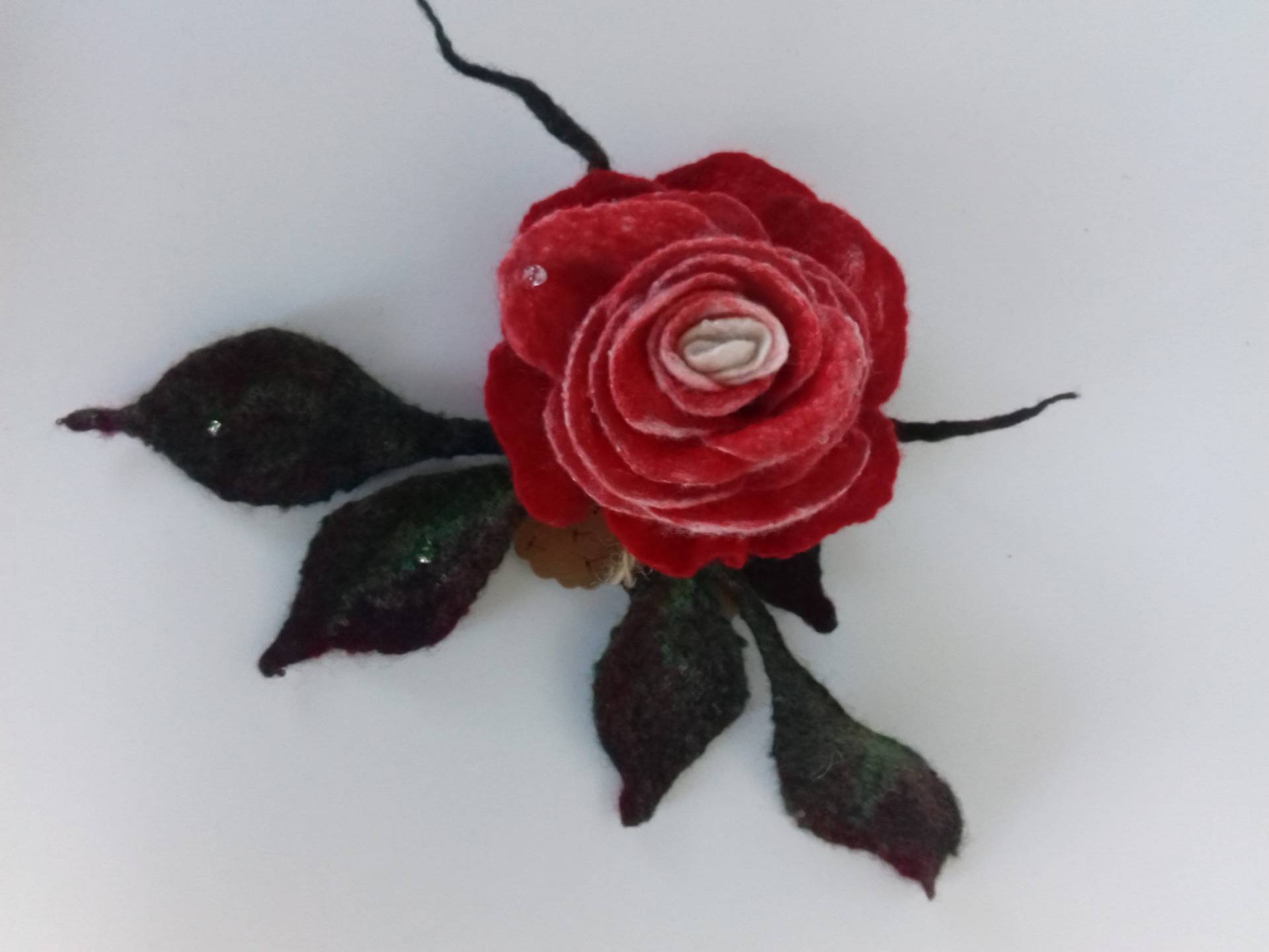 Brosche Wolle Schmuck Blume Rose Gefilzt Gefilzte von ElzyWool
