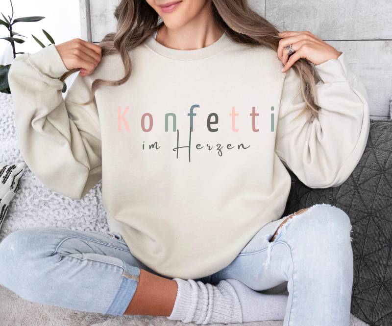 Konfetti Im Herzen Sweatshirt, Positive Vibes Pullover von EmLuStore