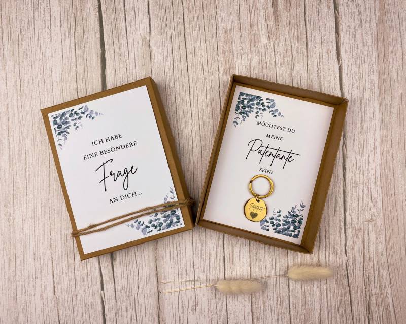 Personalisierte Geschenk Für Patentante | Edler Schlüsselanhänger Mit Wunschgravur & Geschenkverpackung - Möchtest Du Meine Sein? von EmMaAtelierDE