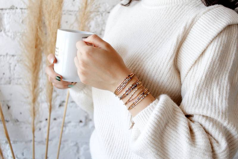 Patin Morsecode Armband/Schmuck Stapelbare Armbänder von EmMaLoveCo