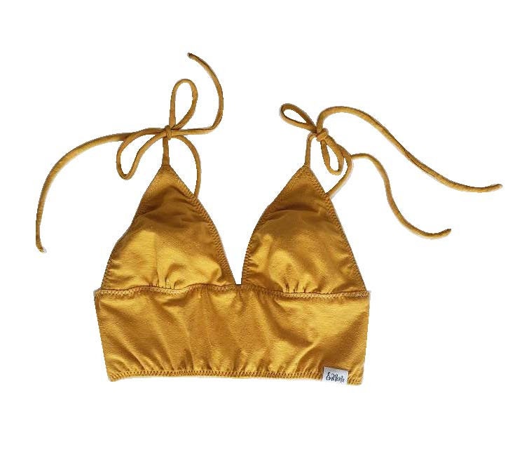 Senfgelb Hanf Bio-Baumwolle Maßgeschneidertes Bequemes Bralette, Ohne Bügel, Wendeseite | Benutzerdefinierte Größe Bralette Passendes Set Emmema Senfgelb Hanf Bio-Baumwolle Maßgeschneidertes Bequemes Bralette, Ohne Bügel, Wendeseite | Benutzerdefinierte Größe Bralette Passendes Set Emmema von EmMeMa