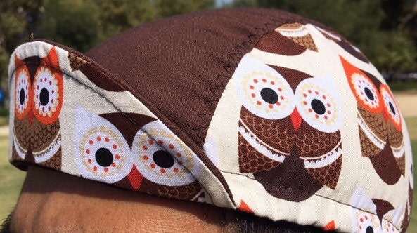 Radlermütze El Tecolote Motiv Baumwolldruck Gr M L von Emanuelcapbicy