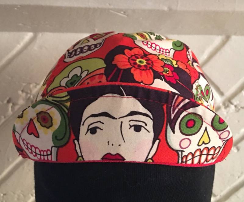 Radsportmütze Schwarz Wolle Print Totenkopf Baumwolle Gr. M L von Emanuelcapbicy