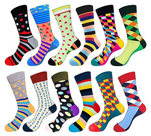 EmaoFun Bunte Socken Herren Lustige Socken Geschenke für Männer, Baumwolle(Polka Dot) von EmaoFun