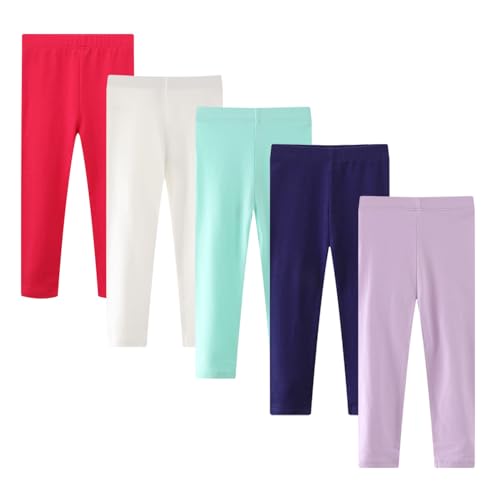 EmaoFun Mädchen Leggings Multipack,Kinder Hose Kleinkind aus Baumwolle,3er-Pack Set(pure3T,red) von EmaoFun