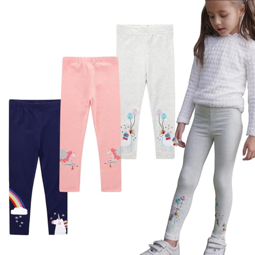 EmaoFun Mädchen Leggings Multipack,Kinder Hose Kleinkind aus Baumwolle,3er-Pack Set,Größe Regenbogen 5Y EmaoFun Mädchen Leggings Multipack,Kinder Hose Kleinkind aus Baumwolle,3er-Pack Set,Größe Regenbogen 5Y von EmaoFun