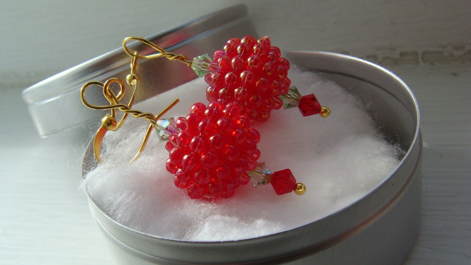 Ohrringe - Rote Himbeeren Ohrringe - Rote Himbeeren von Emayuka