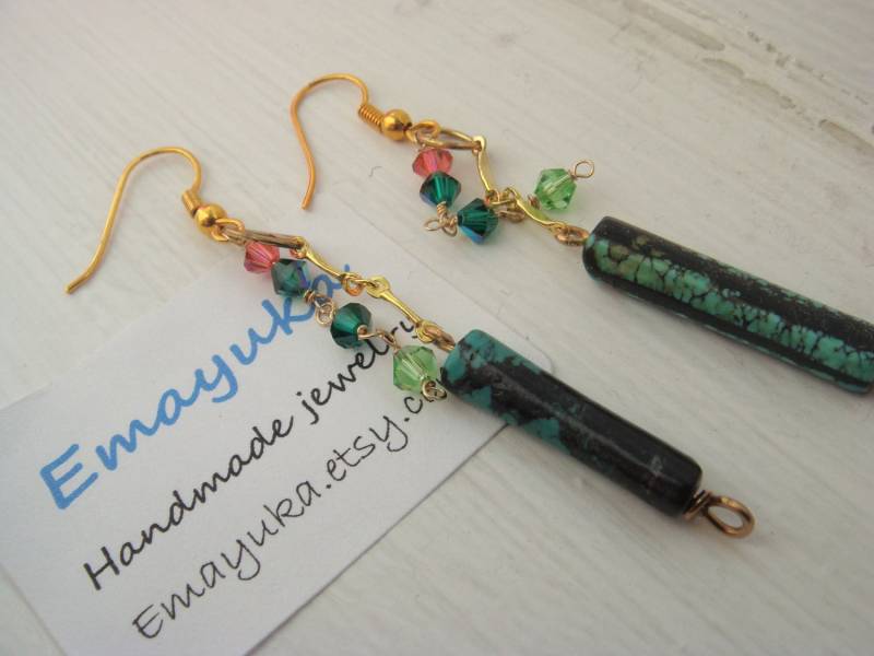 Ohrringe Türkis Tube Ohrringe Türkis Tube von Emayuka