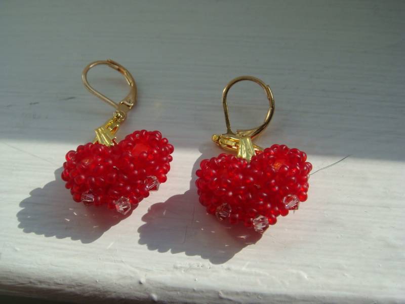 Rot/Blau Herz Ohrringe Rot/Blau Herz Ohrringe von Emayuka