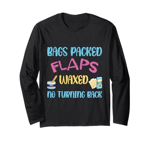Unangemessene schmutzige lustige Reise Mädchen Urlaub Haarig Langarmshirt von Embarrassing Humor Adult Bags Packed Flaps Waxed