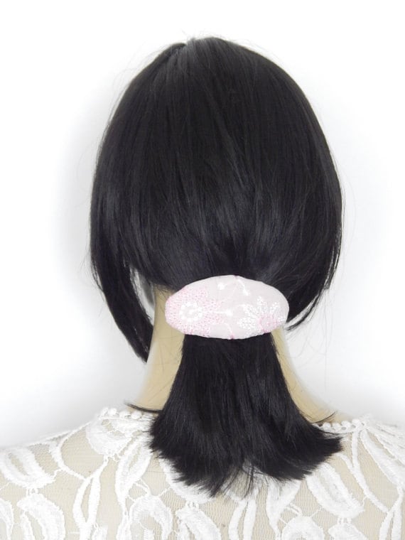 Pink/Elfenbein Haarspangen, Bestickte Handgemachte Verzierte Ovale Haarspangen Pink/Elfenbein Haarspangen, Bestickte Handgemachte Verzierte Ovale Haarspangen von EmbellishedLife