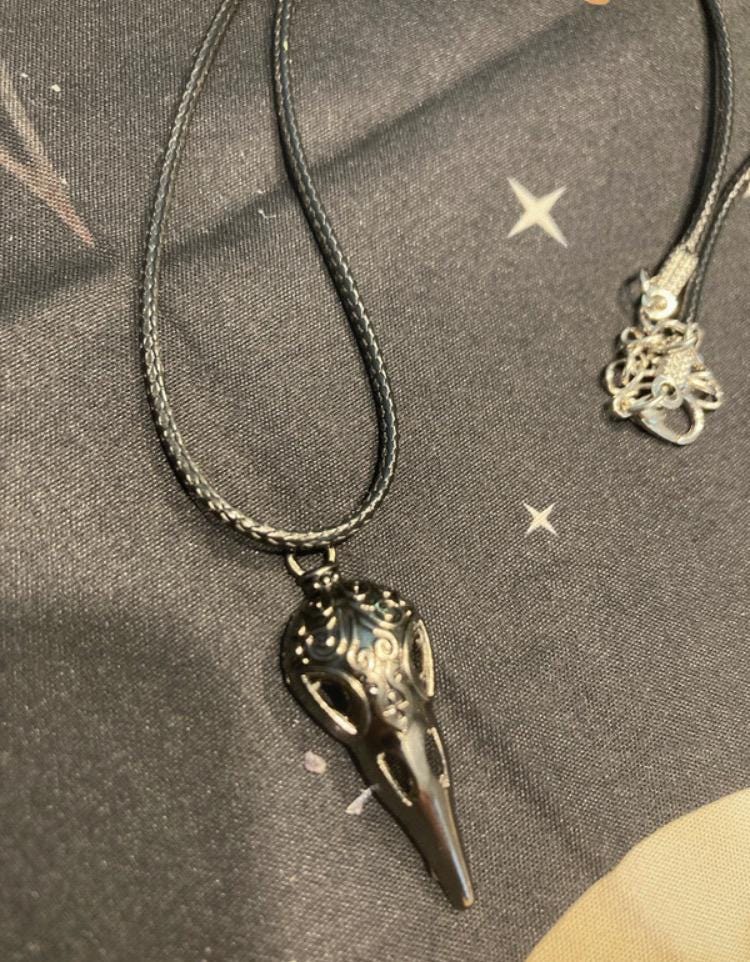 Halskette Mit Vogelschädel, Pestmaske Anhänger Halskette Mit Vogelschädel, Pestmaske Anhänger von EmberAndSpells
