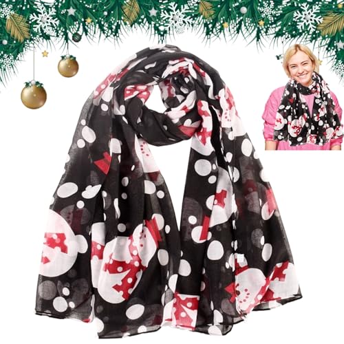 Embhlitfe Weihnachtsschal Damenschals 90X180 cm Gemischte Designs Baumwollschal Schweißabsorbierend und atmungsaktiv Damen Haar Designer Schal Geschenke Wraps Damenschal für Frauen (A) von Embhlitfe