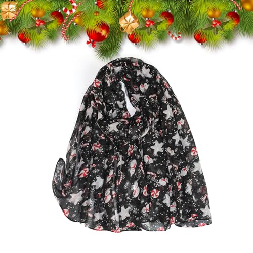Embhlitfe Weihnachtsschal Damenschals 90X180 cm Gemischte Designs Baumwollschal Schweißabsorbierend und atmungsaktiv Damen Haar Designer Schal Geschenke Wraps Damenschal für Frauen (B) von Embhlitfe