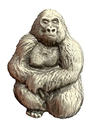 Emblems-Gifts Gorilla Handgefertigt aus Blei Frei Zinn Revers Anstecknadel mit Geschenk Tasche und Knopf-Abzeichen von Emblems-Gifts