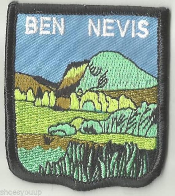 Ben Nevis Scotland Crest Flag World Embroidered Patch Abzeichen von EmblemsGifts