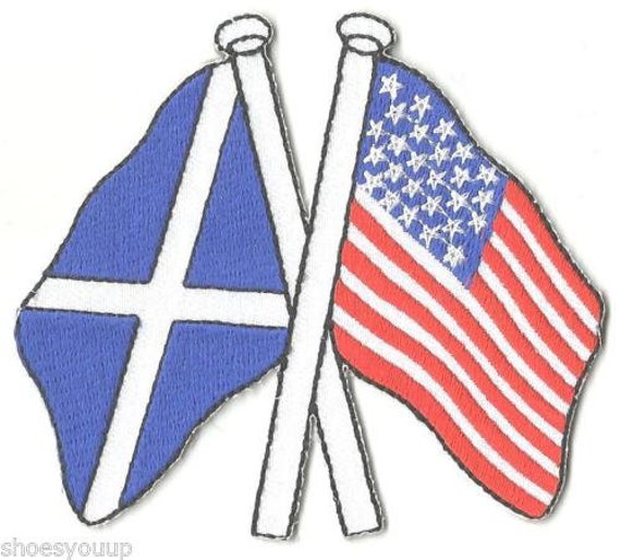 Schottland & Usa Freundschaft Flaggen Welt Gestickter Aufnäher | A180 Schottland & Usa Freundschaft Flaggen Welt Gestickter Aufnäher | A180 von EmblemsGifts