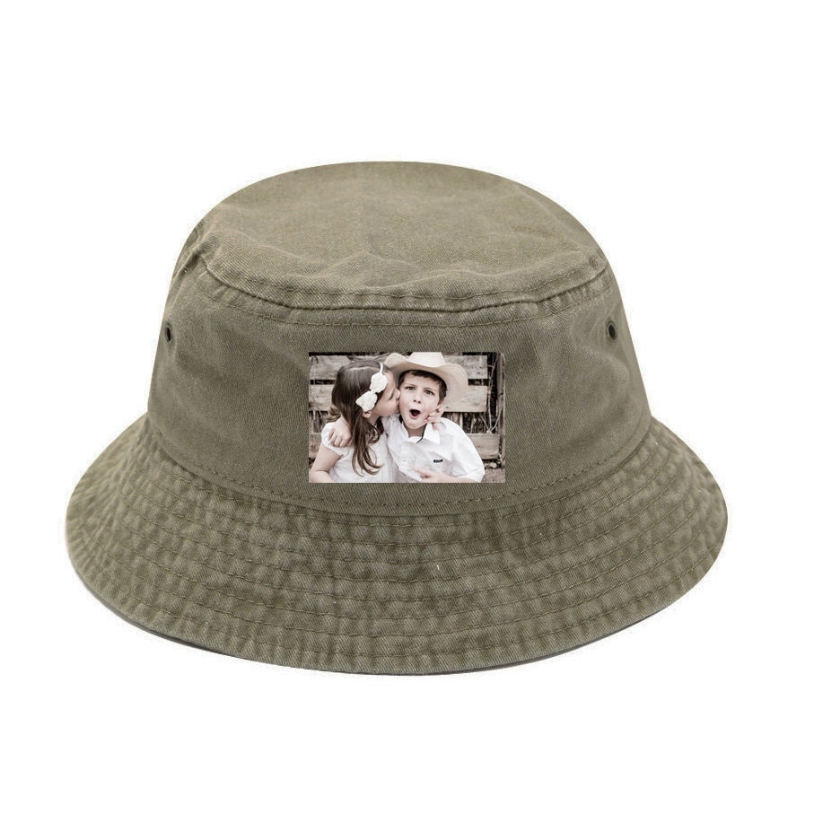 Personalisierter Fotodruck Bucket Hat Muster Bild Hut Benutzerdefinierter Druck Outdoor Personalisiertes Logo Design Vintage von EmblifeDesign