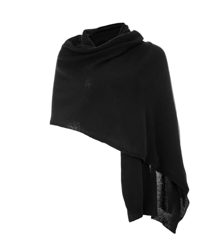 Embouro 100% Kaschmir Pashmina Schal für Frauen, gestrickter Schal aus reinem Kaschmir für den Winter (Schwarz) von Embouro