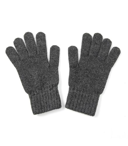 Embouro Herrenhandschuhe aus 100% Kaschmir, gestrickte ultraweiche Handschuhe aus reinem Kaschmir mit geripptem Bündchen (Dunkelgrau) von Embouro