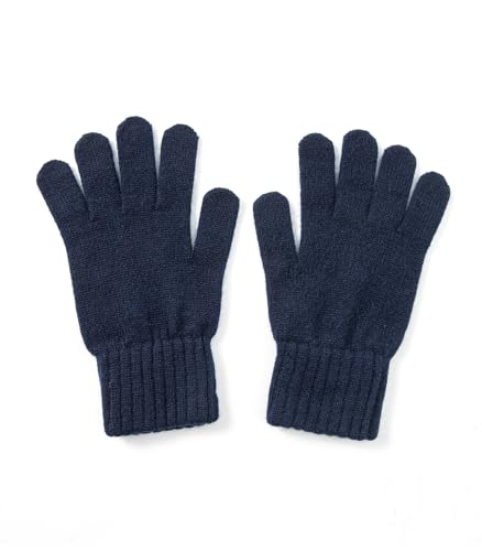 Embouro Herrenhandschuhe aus 100% Kaschmir, gestrickte ultraweiche Handschuhe aus reinem Kaschmir mit geripptem Bündchen (Marineblau) von Embouro
