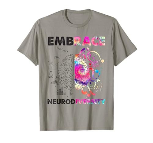 Embrace Neurodiversity Brain Embrace ADHS Autismus Männer Frauen T-Shirt von Embrace Neurodiversity Brain Embrace ADHD Autism