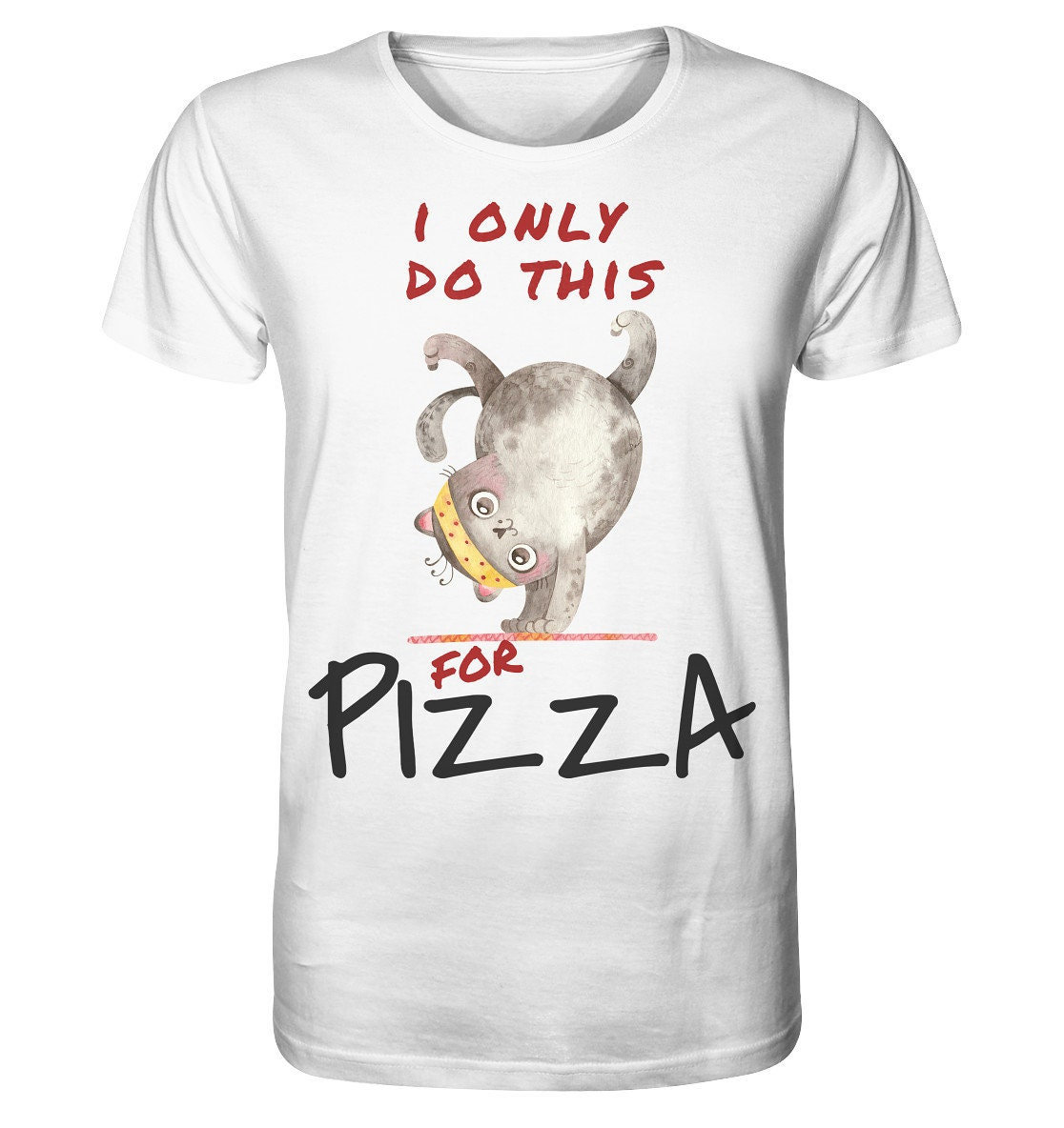 Yoga Geschenk/Lustiges Shirt Mit Dem Spruch " I Only Do This For Pizza Motivation Katze Macht Yoga - Organic von EmbraceYourDream