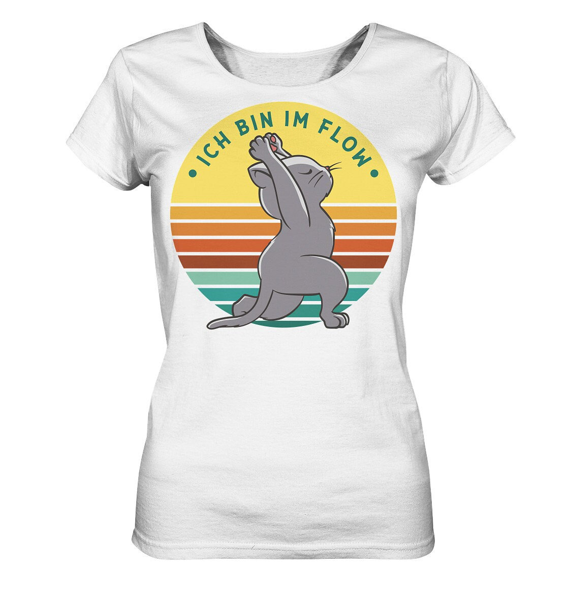 Yoga Geschenk/Shirt Mit Dem Spruch " Ich Bin Im Flow " Katze in Pose - Ladies Organic von EmbraceYourDream