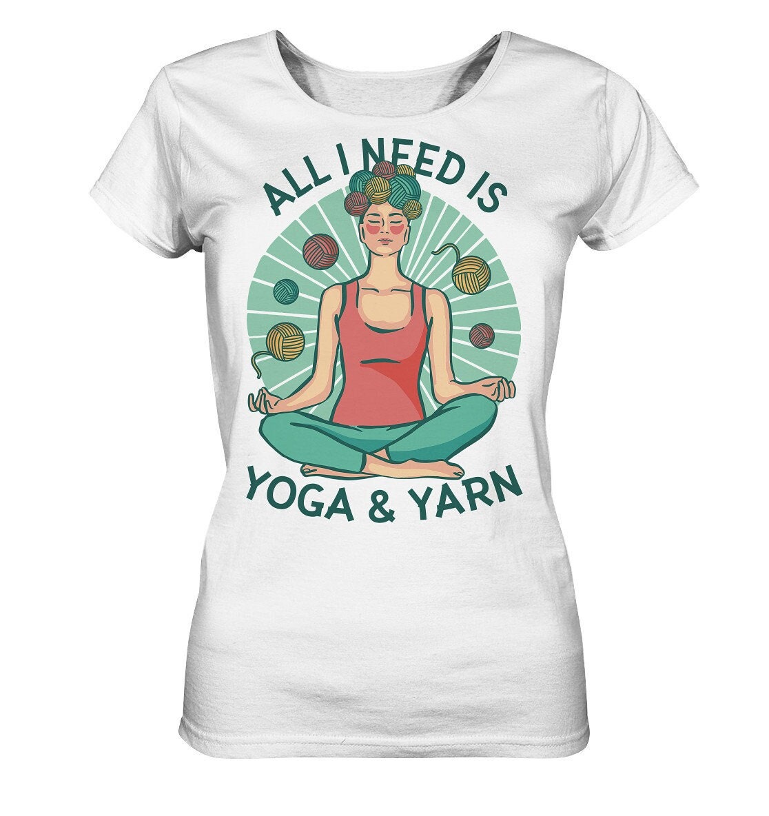 Yoga Stricken Geschenk/Yarn Shirt Mit Dem Spruch " All I Need Is Und Frau in Pose Wolle - Ladies Organic von EmbraceYourDream