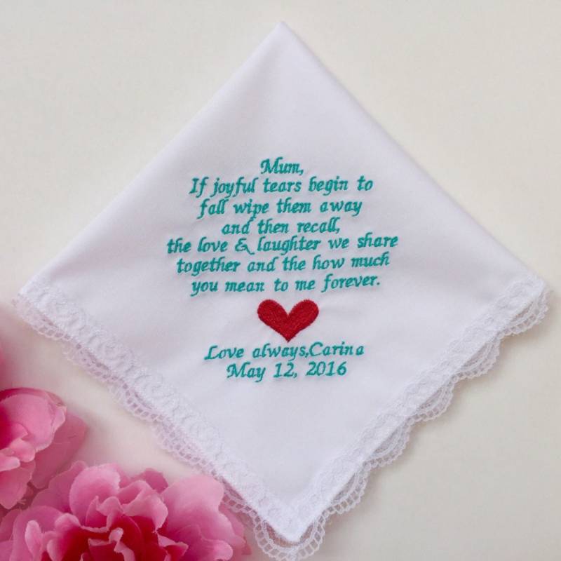 Schiffe Schnell, Personalisierte Stickerei Hochzeit Taschentuch Für Die Mutter Der Braut, Geschenk Mama An Meinem Hochzeitstag, Beste Schiffe Schnell, Personalisierte Stickerei Hochzeit Taschentuch Für Die Mutter Der Braut, Geschenk Mama An Meinem Hochzeitstag, Beste von EmbroiCollection1