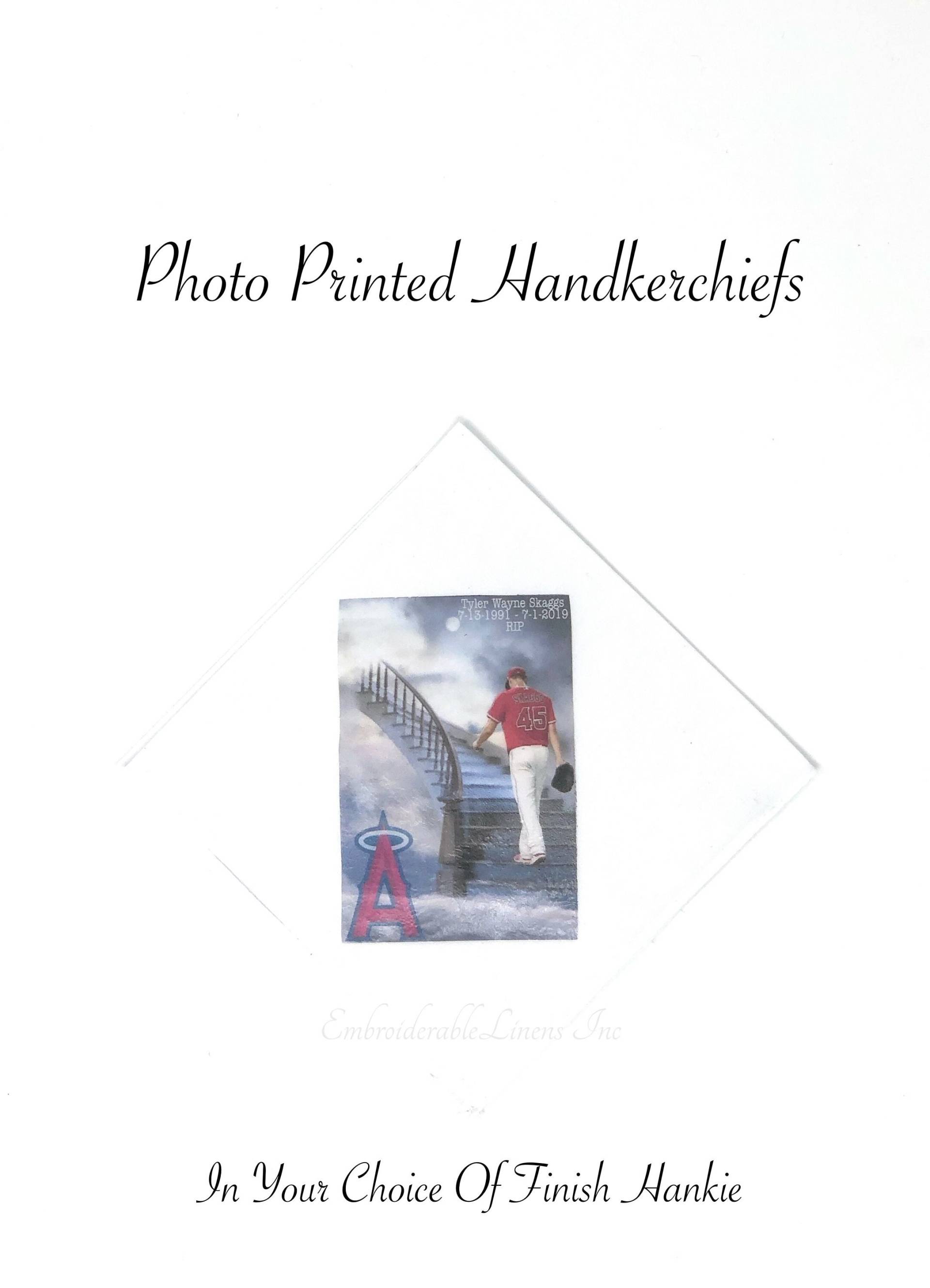 Personalisiertes Erinnerungsfoto-Taschentuch, Bedrucktes Baumwoll-Andenken von Embroiderablelinens1