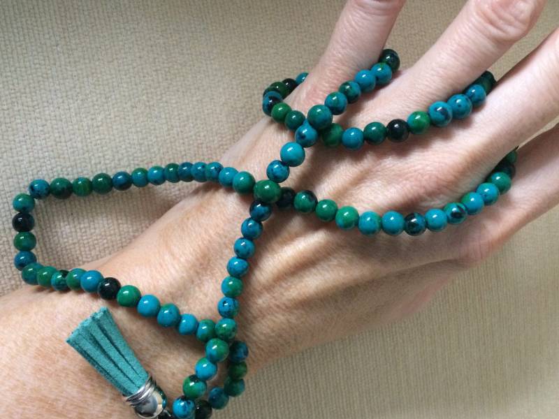 Einzigartige Handgemachte Glasperlen Halskette, Tasbih, Mala, Grün/Schwarz, Gebetskette Einzigartige Handgemachte Glasperlen Halskette, Tasbih, Mala, Grün/Schwarz, Gebetskette von EmbroideryBazaarShop