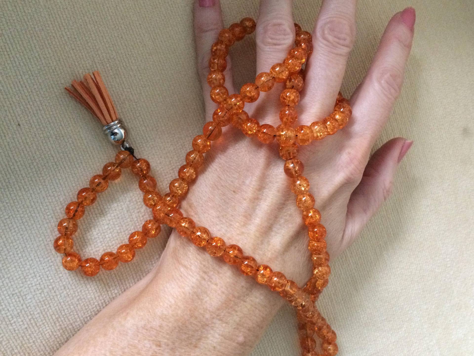 Einzigartige Handgemachte Glasperlenkette, Tasbih, Mala, Orange, Gebetskette Einzigartige Handgemachte Glasperlenkette, Tasbih, Mala, Orange, Gebetskette von EmbroideryBazaarShop
