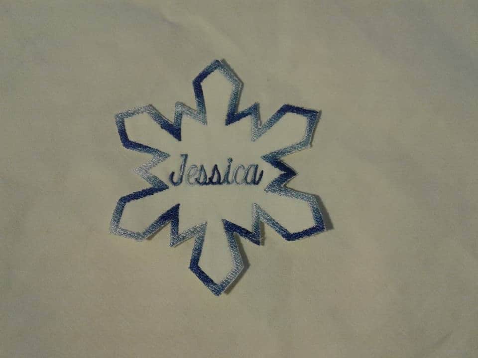 Schneeflocke Aufnäher Personalisierter Gestickter Monogramm Name Patch von EmbroideryByZevotek