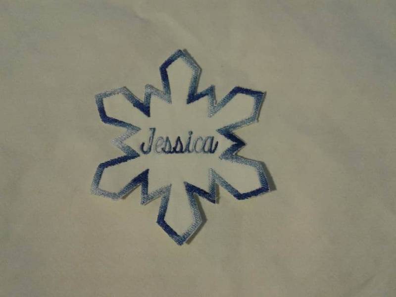 Schneeflocke Aufnäher Personalisierter Gestickter Monogramm Name Patch von EmbroideryByZevotek