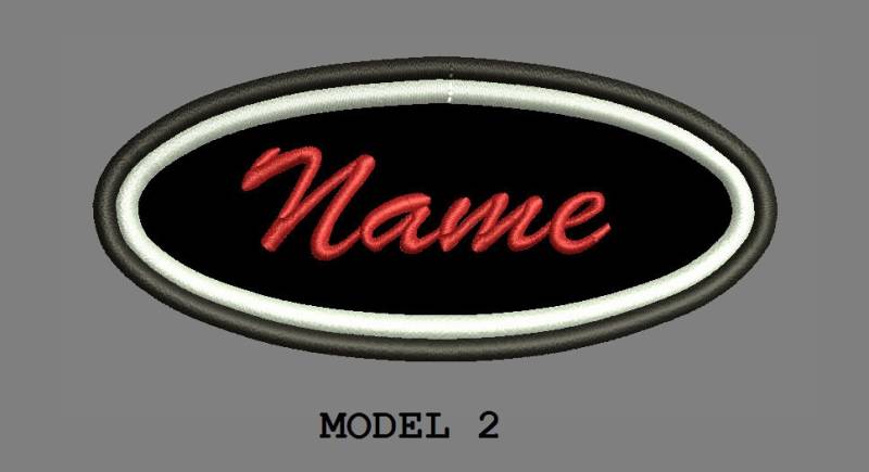 Bestickter Ovaler Aufnäher Auf 10cm Breitem Text Nur Zwei Rahmen von EmbroideryMaple