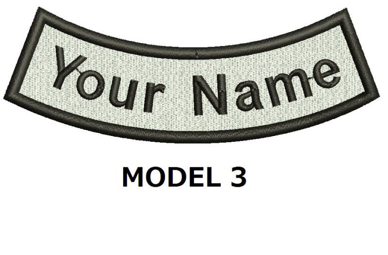 Kurve Custom Bestickter Patch 10 X 30 cm Name Motorrad Biker Aufnäher | Inverse von EmbroideryMaple