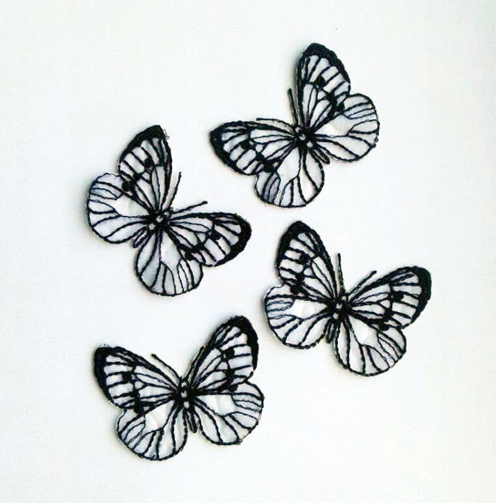 Moks110(P Set 4 Stück Cabbage Schmetterling Aufnäher von EmbroideryMoks