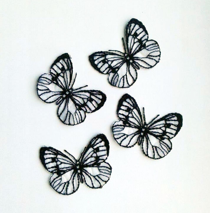 Moks110(P Set 4 Stück Cabbage Schmetterling Aufnäher von EmbroideryMoks