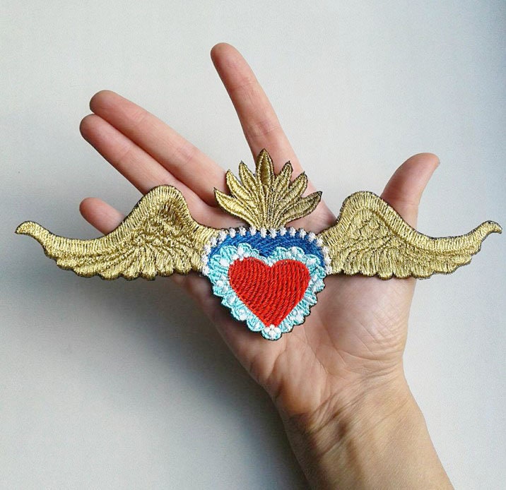 Moks119(P Sacred Heart Milagro Gestickter Aufnäher von EmbroideryMoks