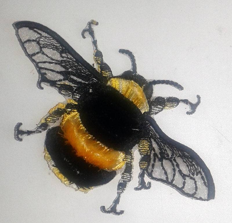 Moks12(P Hummel Insekt Aufnäher Aus Samt von EmbroideryMoks