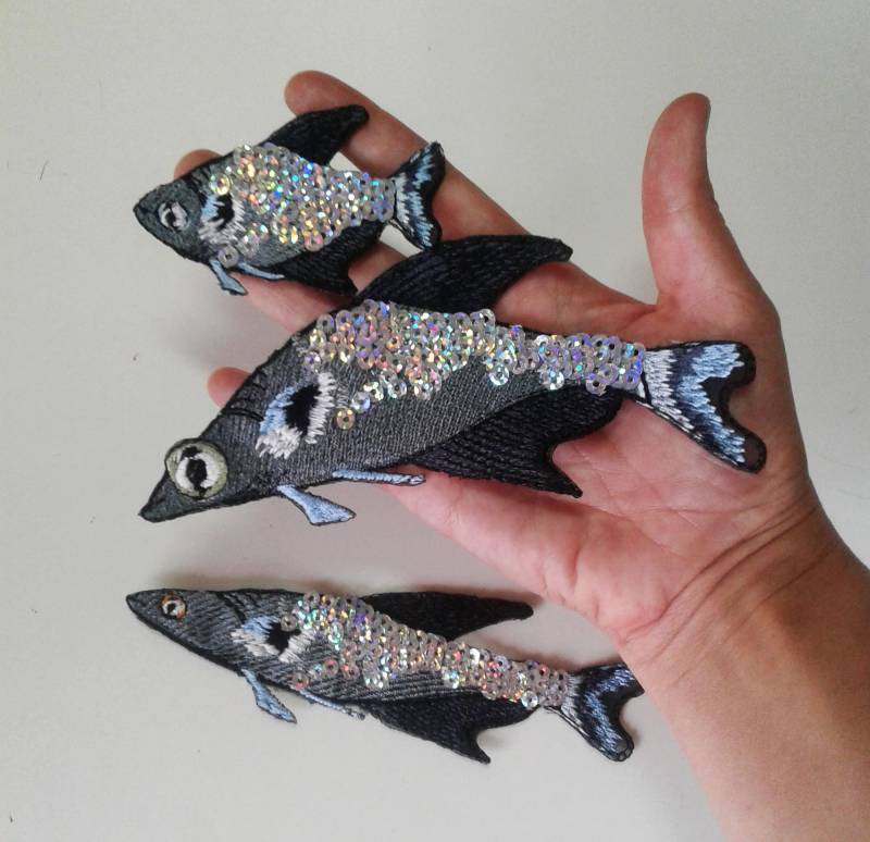 Moks135(P Set 3 Stück Fisch Aufnäher Auf Jeans, See von EmbroideryMoks