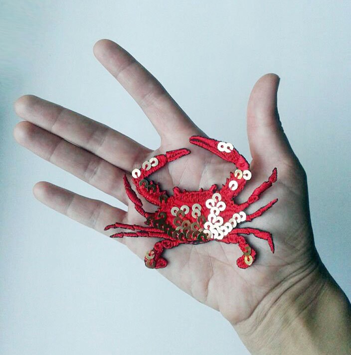 Moks142(P Aufnäher Krabbe - Klein von EmbroideryMoks